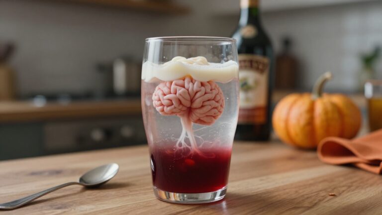 Verre de cocktail cervelle de singe avec boisson exotique colorée