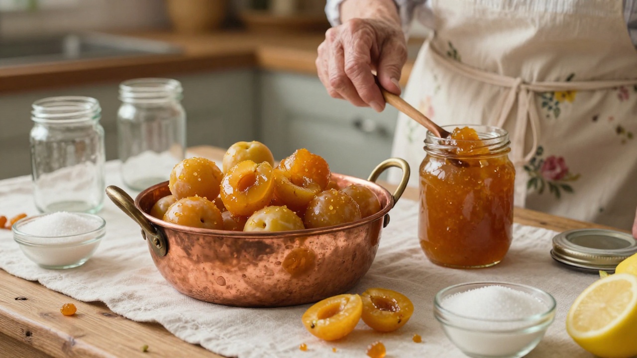 Confiture de mirabelles maison selon une recette traditionnelle de grand-mère