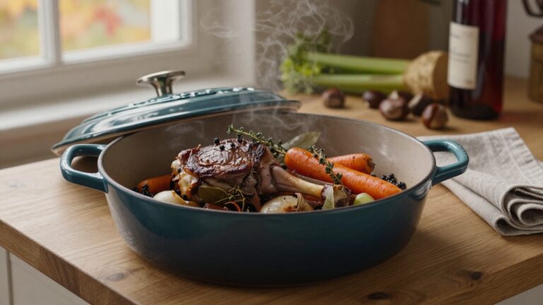 Cuissot de chevreuil en cocotte, plat de gibier mijoté savoureux