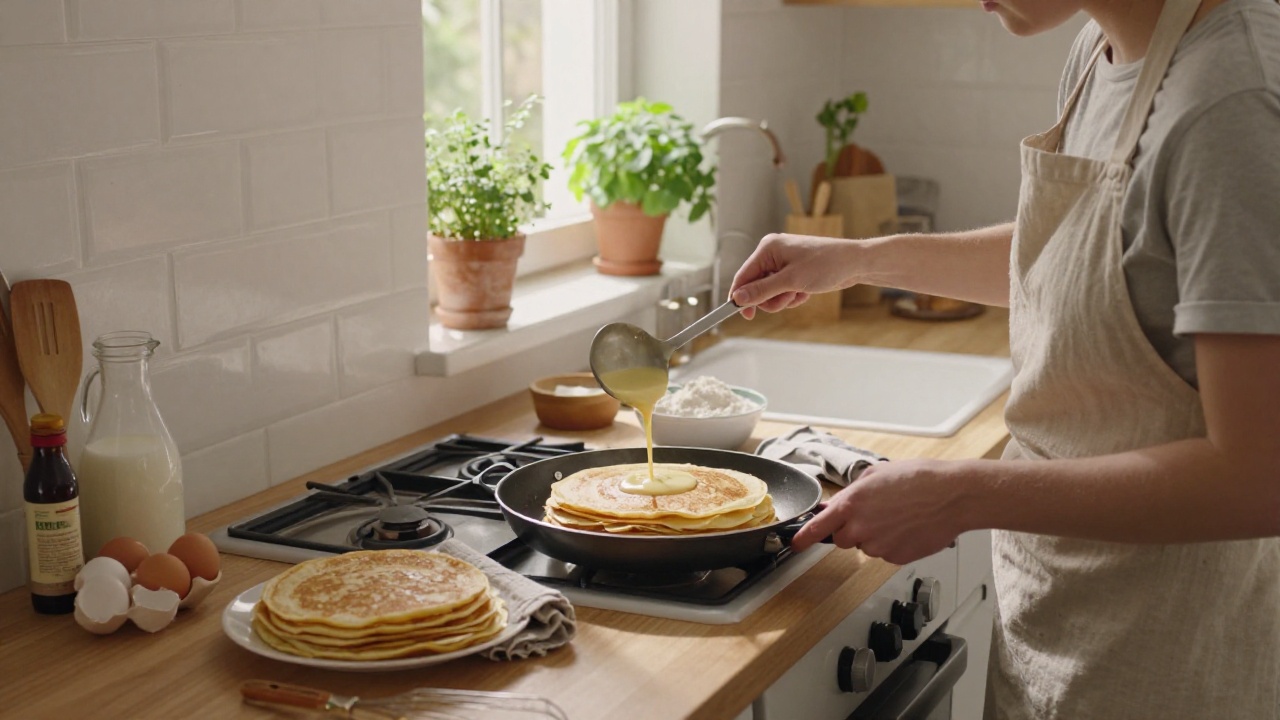 Recette crêpe Cyril Lignac avec préparation gourmande de pancakes