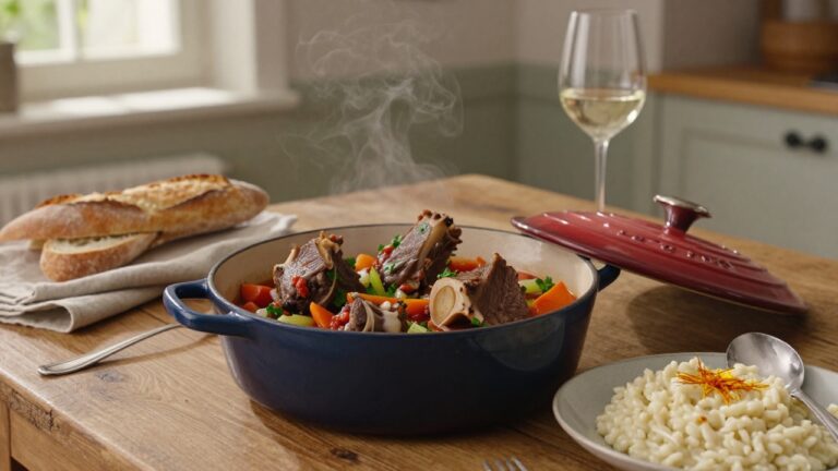 Plat traditionnel de recette osso bucco veau mijoté délicieusement