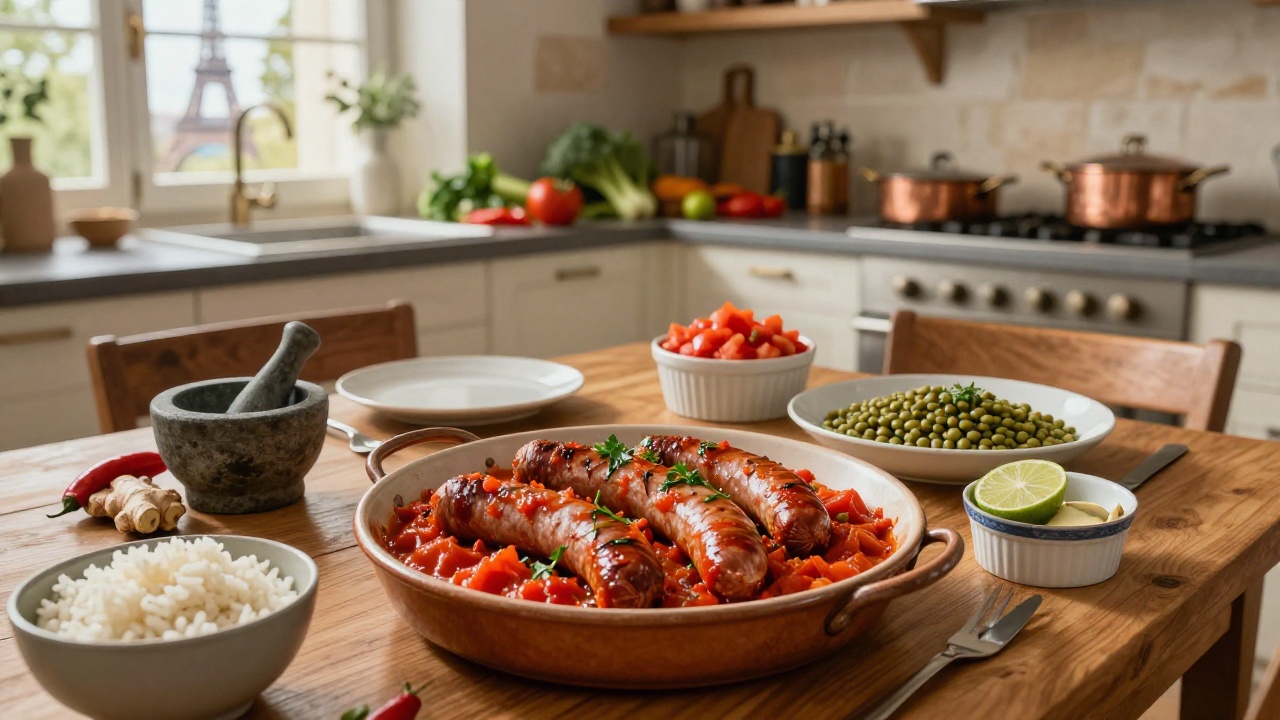 Image du plat rougail saucisse, recette de Cyril Lignac savoureuse