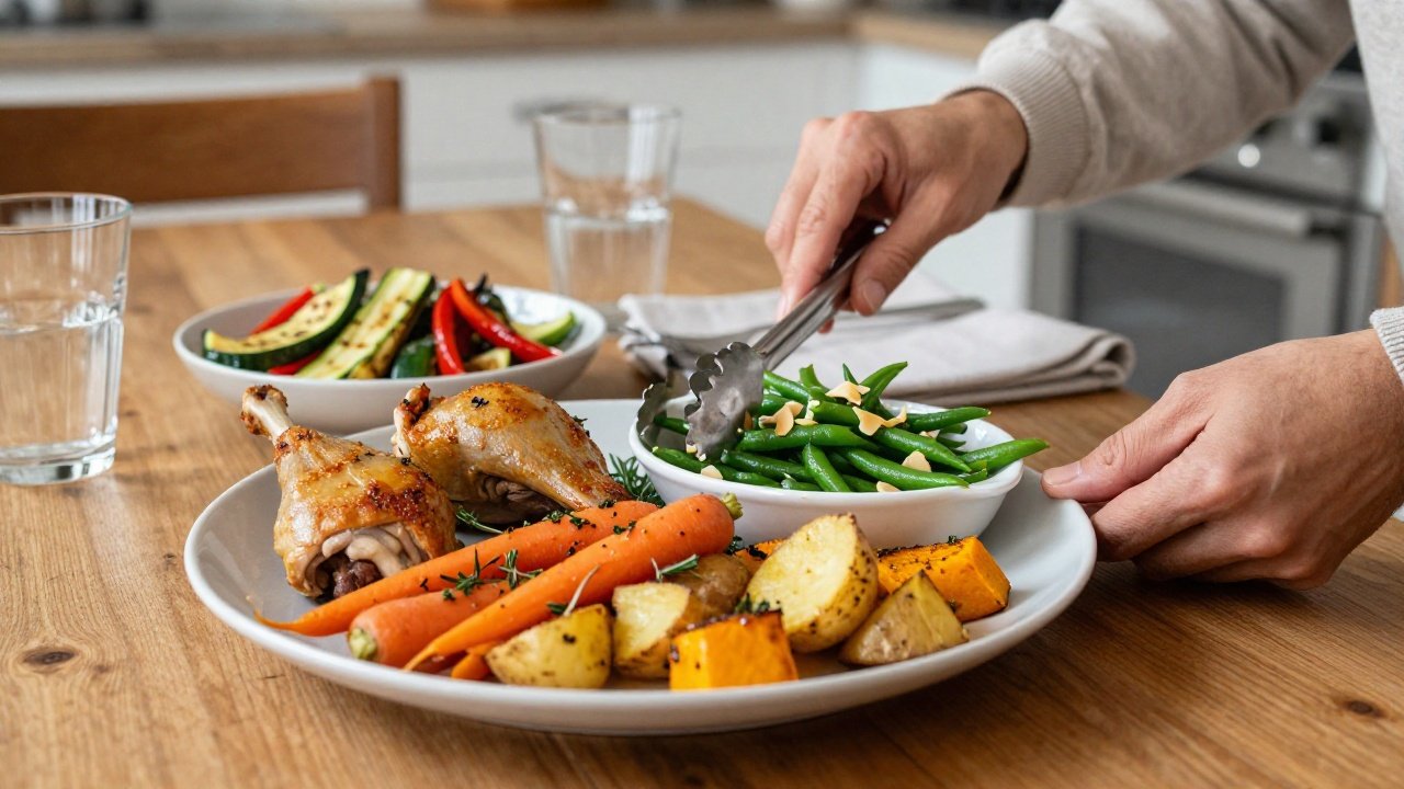 Légumes frais assortis pour accompagner les cuisses de canard confites délicieuses