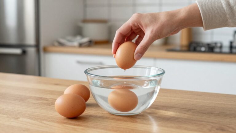Œuf flottant illustrant la fraîcheur et la qualité alimentaire