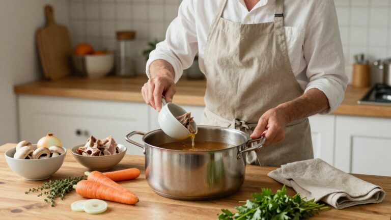 Préparation d'une sauce au fond de veau maison, recette savoureuse