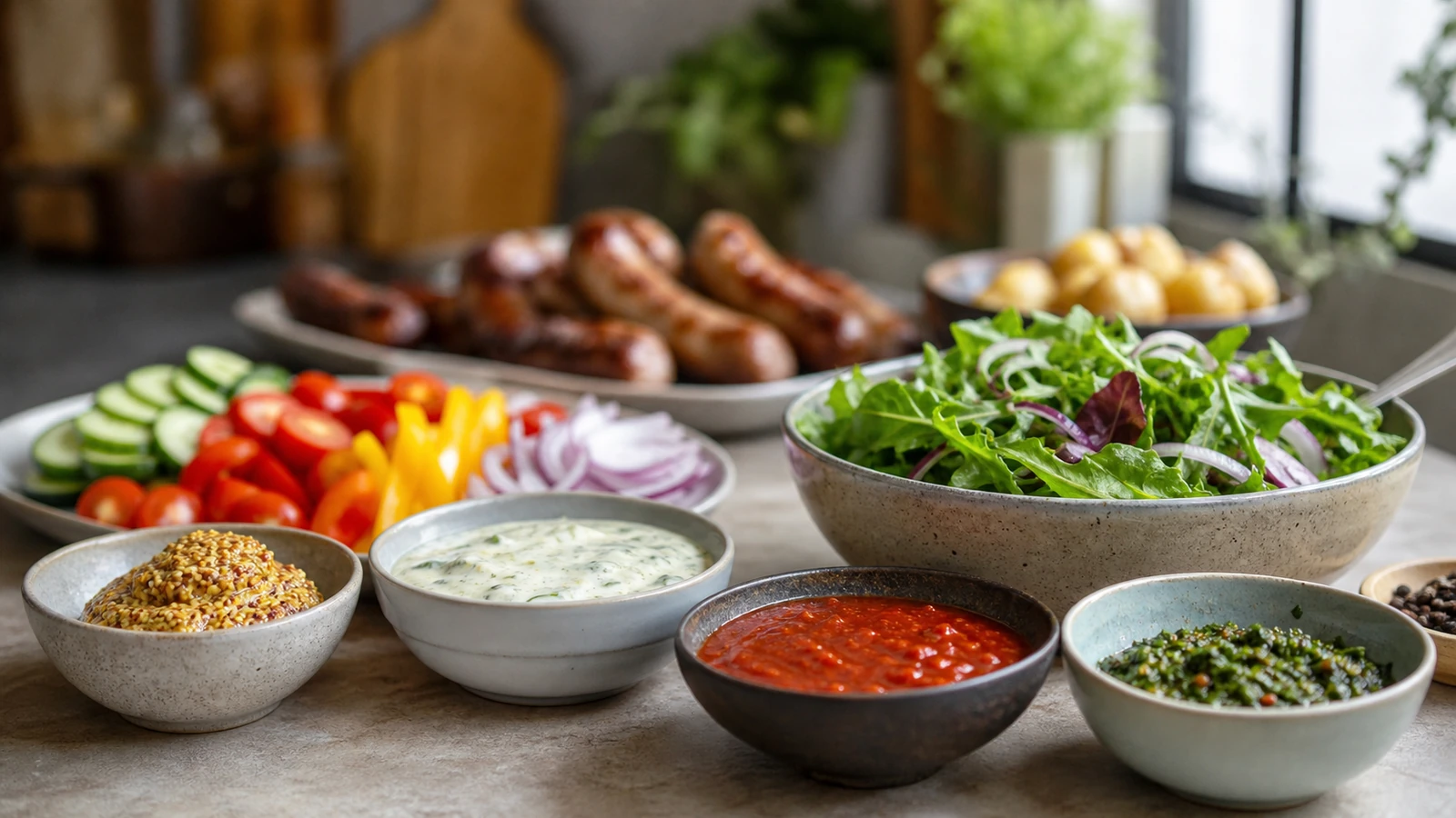 quel accompagnement avec des saucisses grillées avec détail pratique illustré